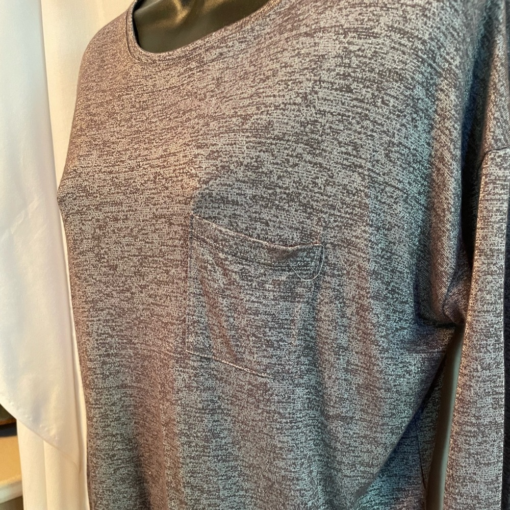 Vince Long Sleeve Heather Gray Shirt Sz S